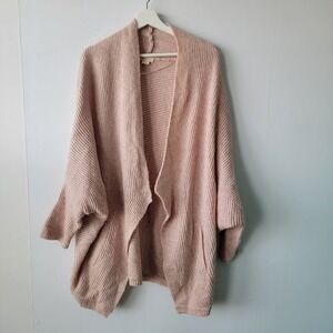 Anthropologie Sleeping On Snow Womens Oversized Drape Front cocoon Cardigan sz M